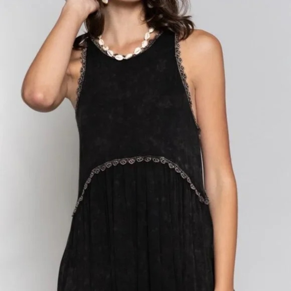 POL Black long tank top